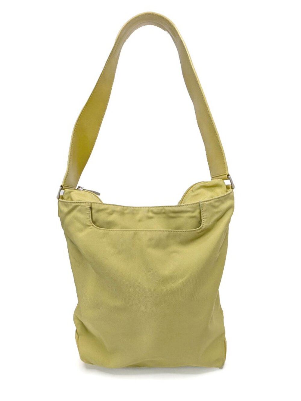 Tumi Chartreuse Green Nylon Shoulder Bag Hobo Purse Everyday Travel Designer